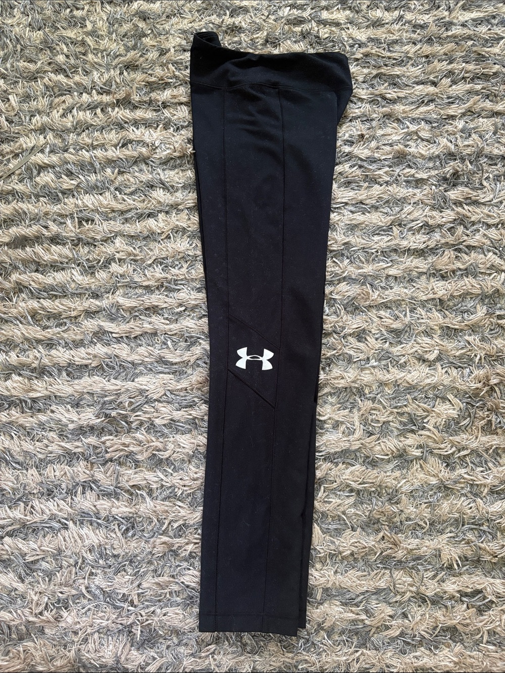 Under Armour Black Leggings with White Logo Size XS